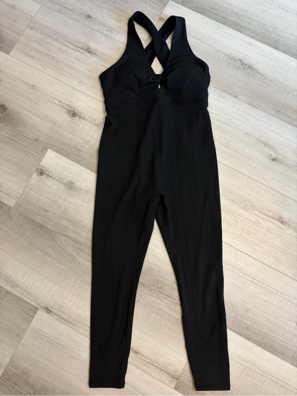 Fabletics PureLuxe Twist Front Oasis Jumpsuit Black Large NWT